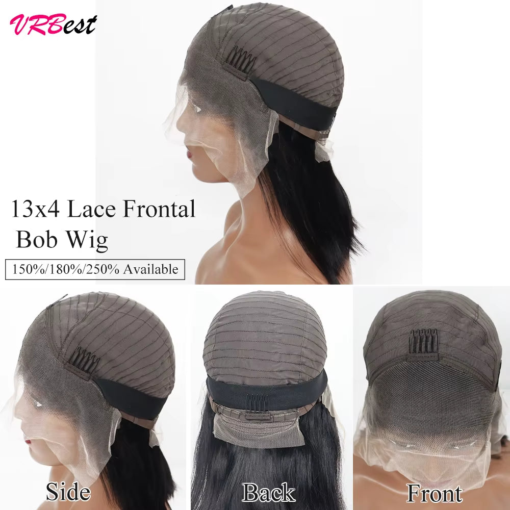 Straight Bob Wig Lace Front Human Hair Wigs for Women Transparent Full Lace Frontal Wig Human Hair
