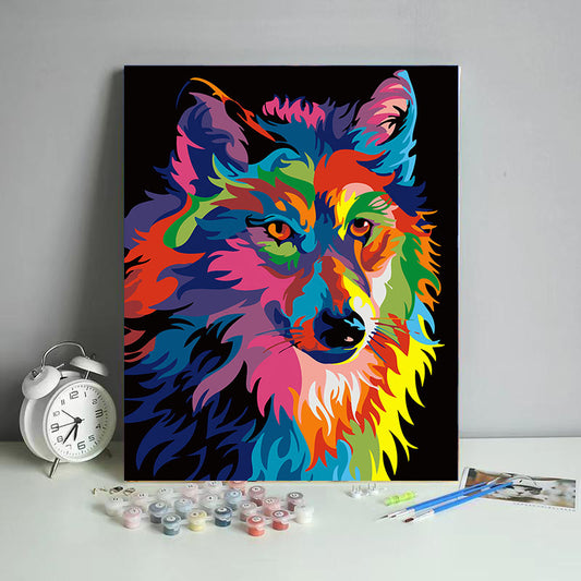 Picture By Numbers On Canvas Diy Color Wolf Painting By Numbers With Acrylic Paints New Drop Shipping