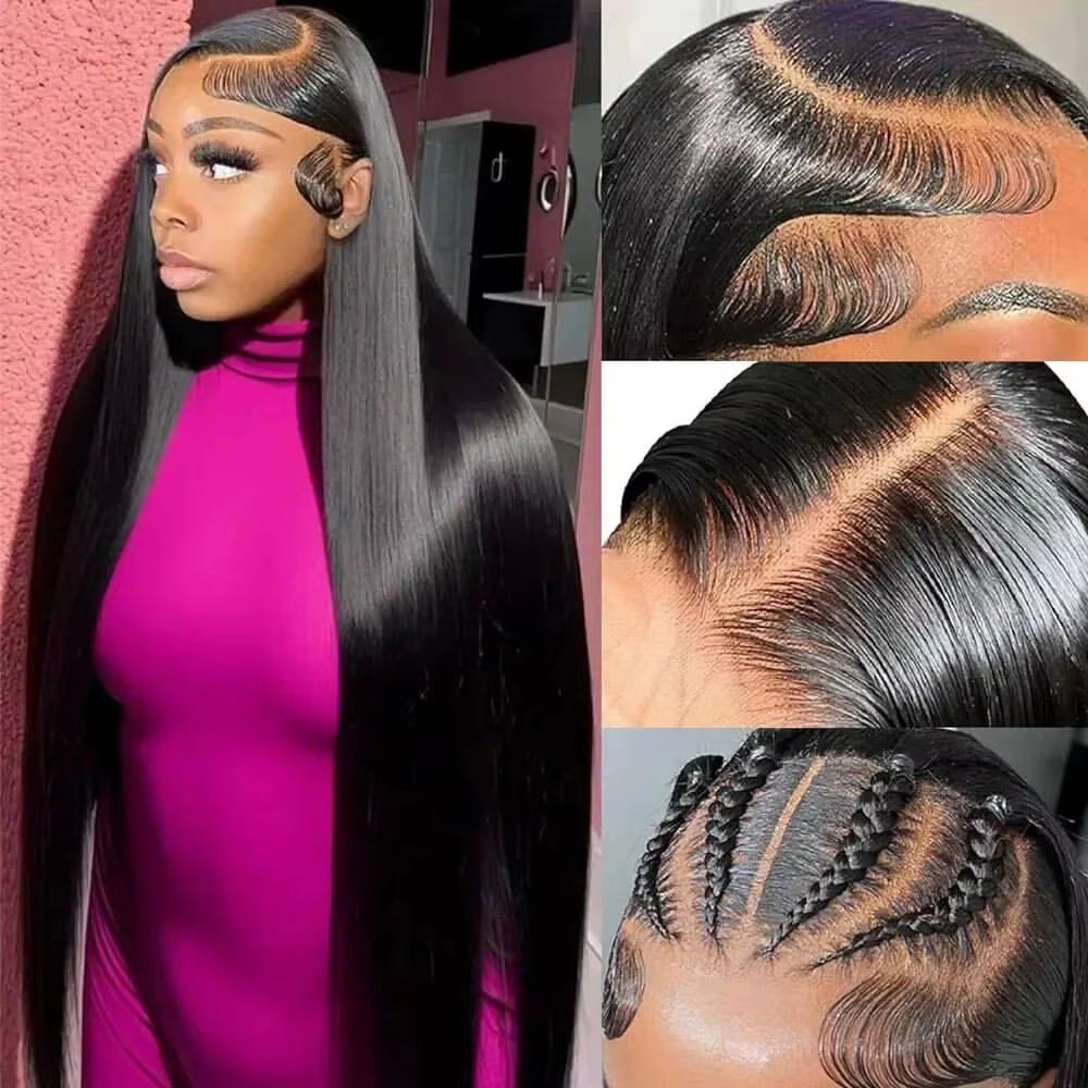 200 Density 13X4 13X6 HD Lace Frontal Human Hair Wigs Straight 360 Lace Frontal Wig Preplucked 5X5 Closure Lace Wig Remy Hair