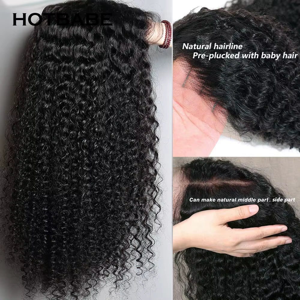 400 Density Lace Wig Human Hair Double Drawn Afro Kinky Curly 13X6 HD Lace Frontal Wigs Preplucked High Density Lace Wig