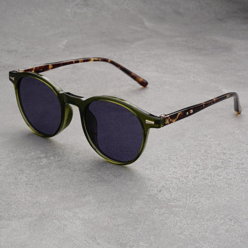 Fashionable UV-protective Round-frame Sunglasses For Women