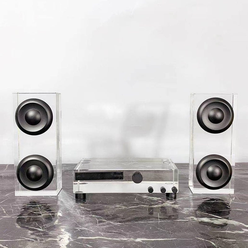 Modern Music Theme Crystal Audio Decoration Desktop Light Luxury Ornament