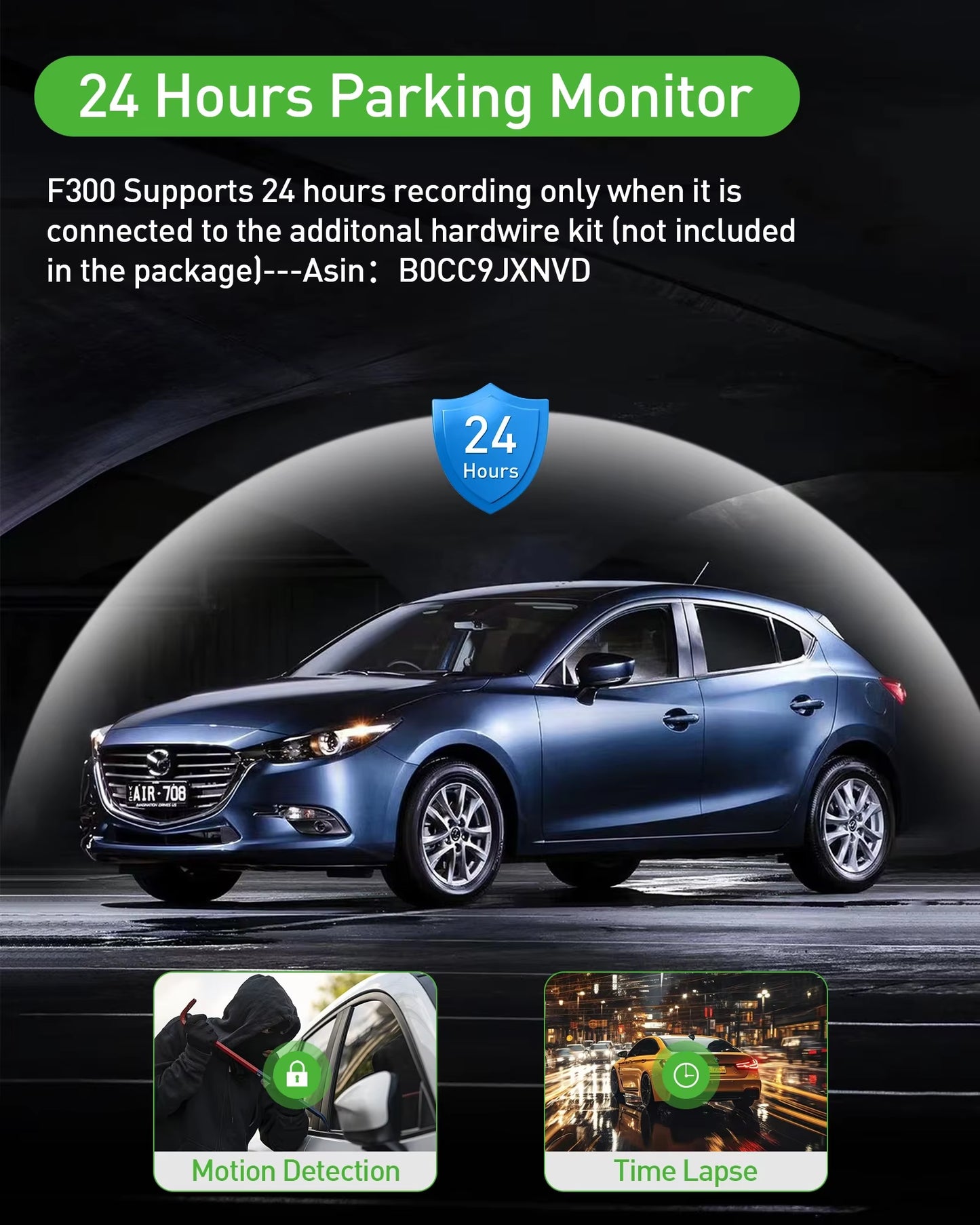 3 Channel Dash Cam Video Recorder Three Lens Car Camera with Rear View DVR 24H Parking Monitor Black Box Car Accessories