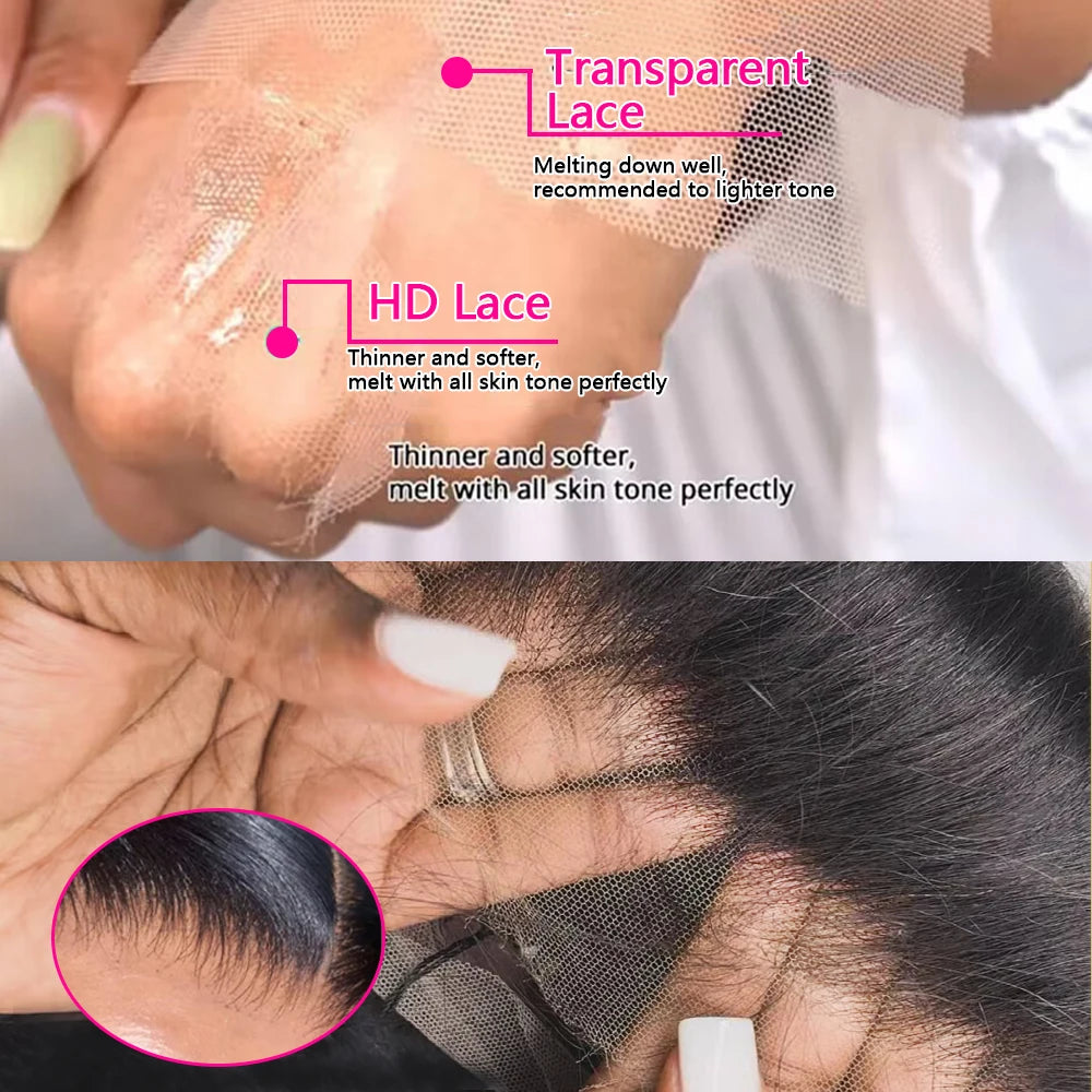 200 Density 13X4 13X6 HD Lace Frontal Human Hair Wigs Straight 360 Lace Frontal Wig Preplucked 5X5 Closure Lace Wig Remy Hair