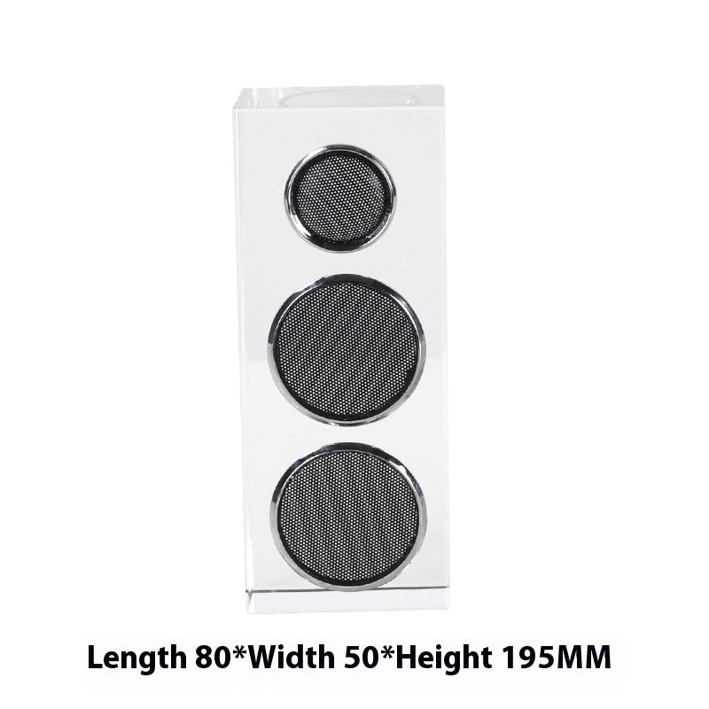 Modern Music Theme Crystal Audio Decoration Desktop Light Luxury Ornament