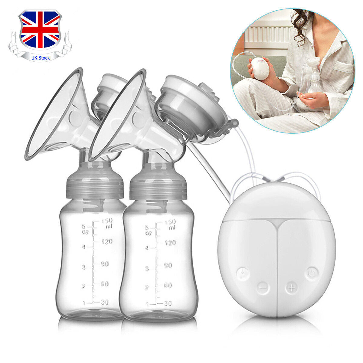 Automatic Double Electric Breast Pump And  Lid & Nipple Kit & Efficient Breastfeeding Pump