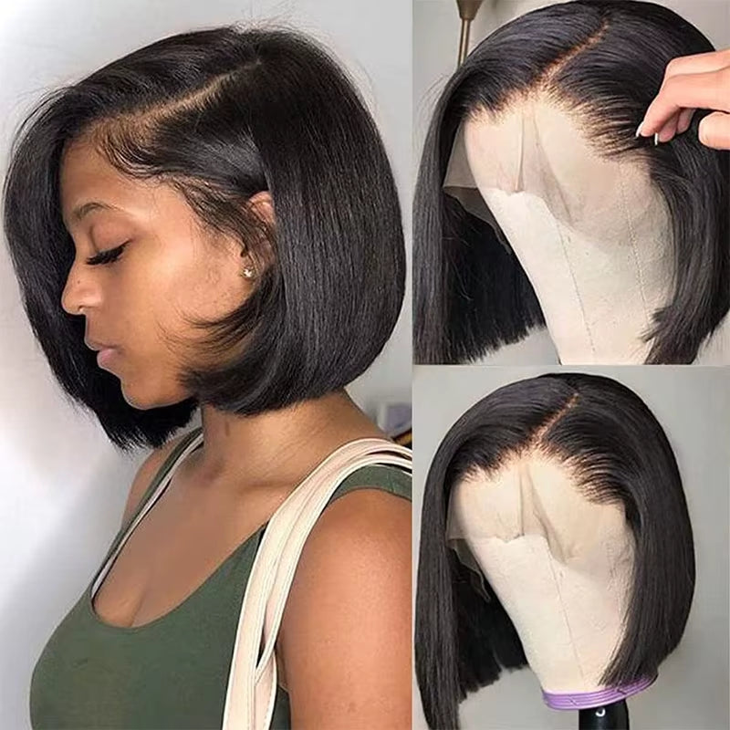 Straight Bob Wig Lace Front Human Hair Wigs for Women Transparent Full Lace Frontal Wig Human Hair